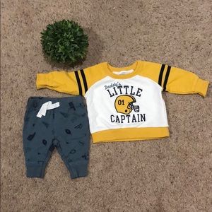 Newborn baby boy sweater & sweat pants set💙